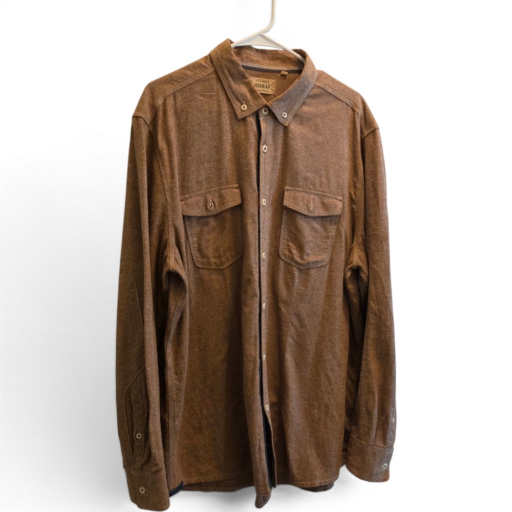 Jeremiah "Vintage Workwear" Long Sleeve Button Down Shirt Men's XL Heather Brown